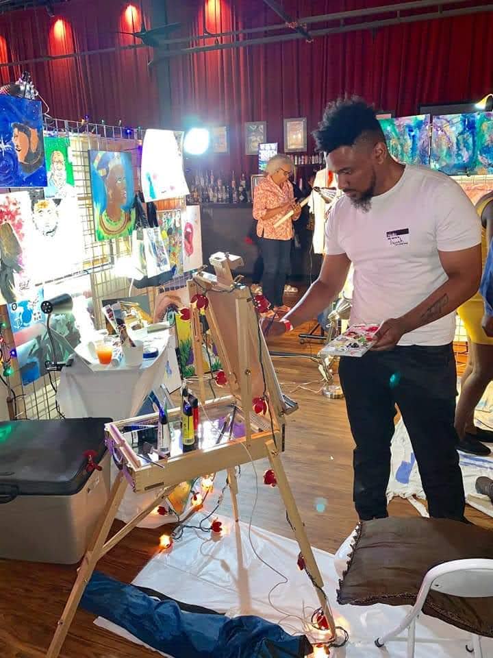 Faith, the artist, live at his art show